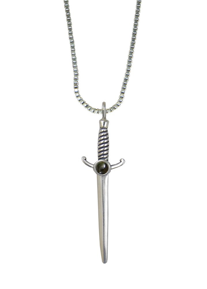 Sterling Silver Athena's Sword Pendant With Spectrolite